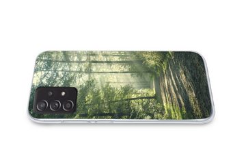 MuchoWow Handyhülle Wald - Weg - Sonne - Bäume - Grün - Natur, Phone Case, Handyhülle Samsung Galaxy A53, Silikon, Schutzhülle