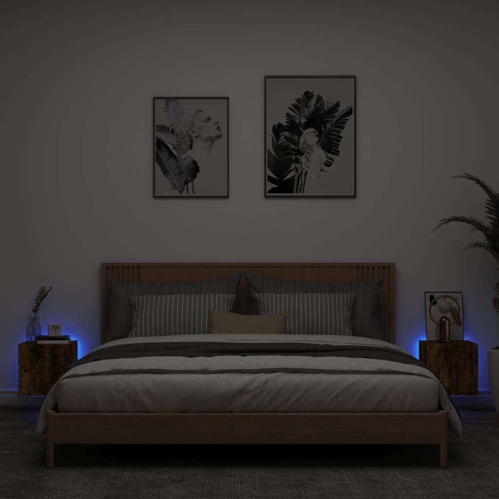 vidaXL TV-Wand TV-Wandschränke mit LED-Leuchten 2 günstig online kaufen