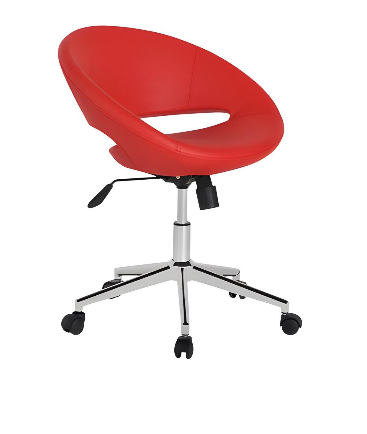 JVmoebel Bürostuhl Exklusiver roter Leder-Drehsessel im Designer-Stil