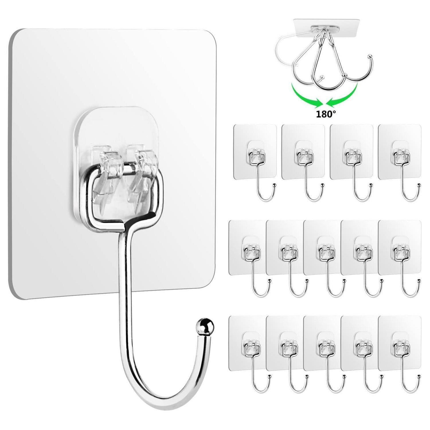 LuxusKollektion Klebehaken Haken transparent 15 Stk bis 20kg stark, (15-St)