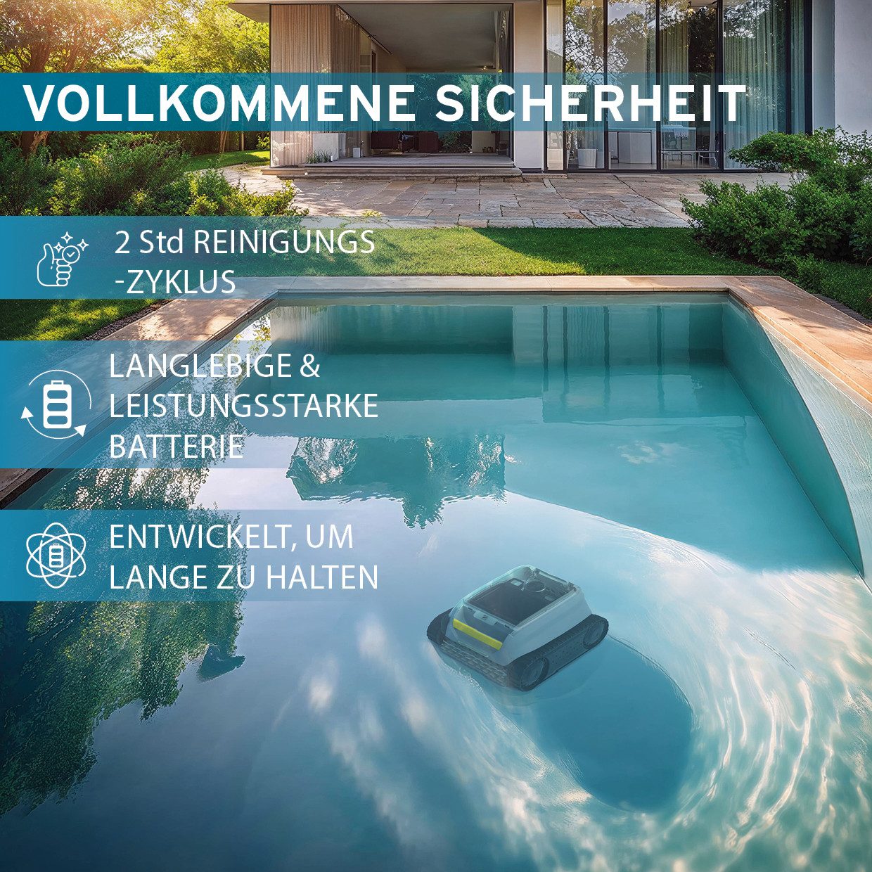 ZODIAC® Poolroboter »Sweepy«, (Kabellos Pool Reiniger), Kabellos