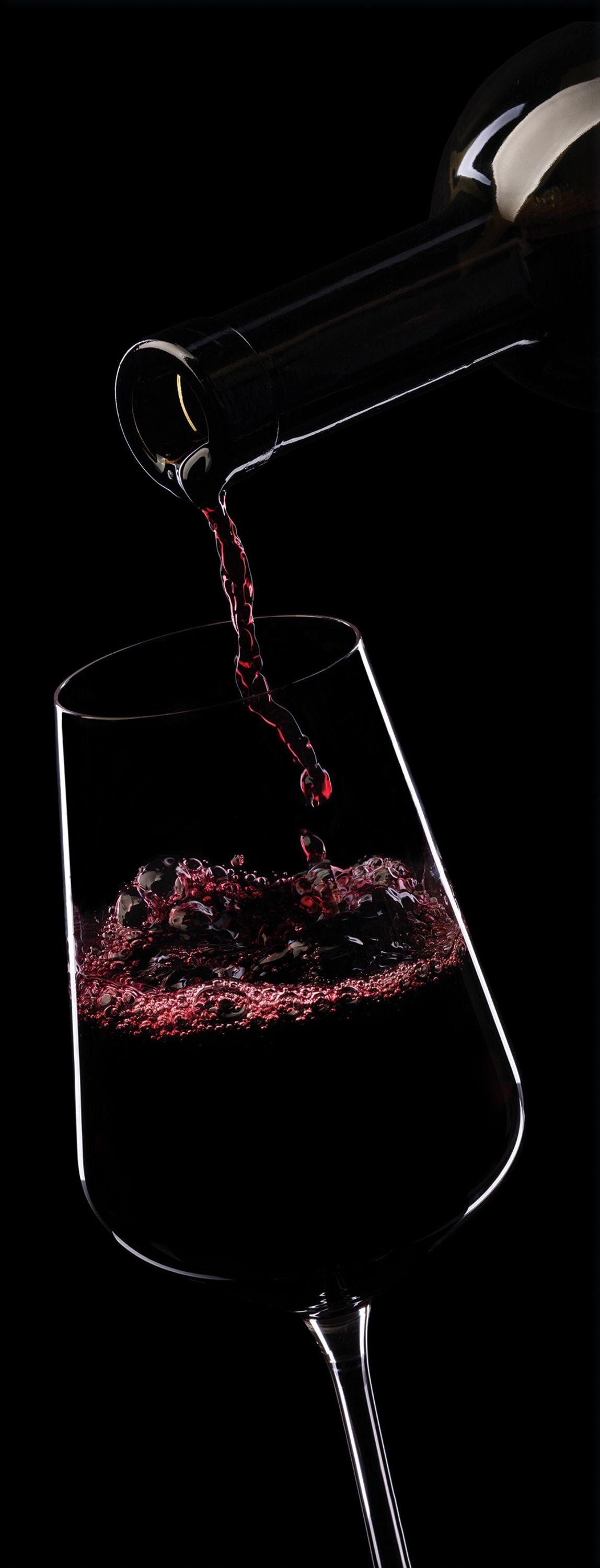 artissimo Glasbild Glasbild 30x80cm Bild aus Glas Küche Küchenbild hoch schmal Wein-Glas, Essen und Trinken: Wein I