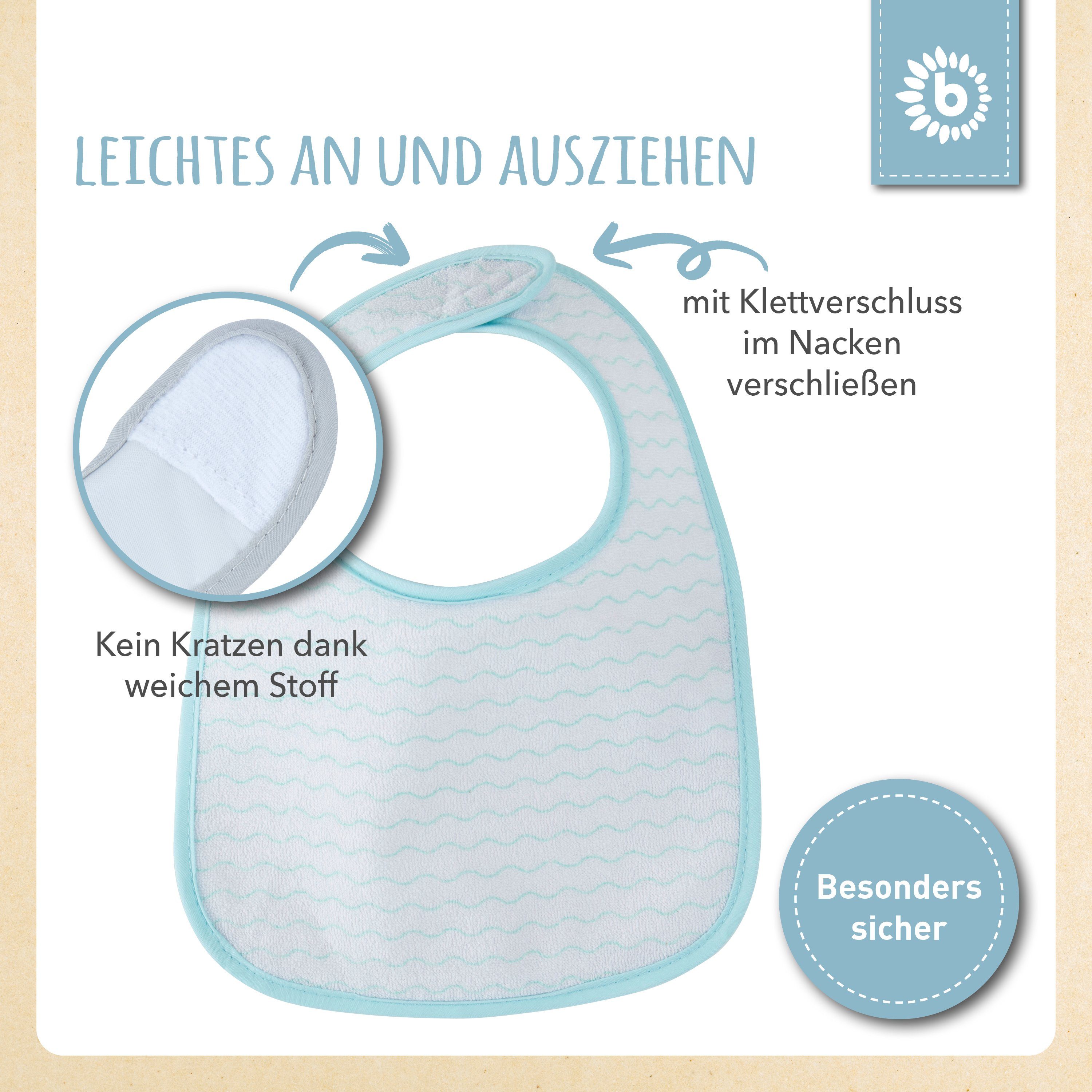BIECO Lätzchen Bieco Baby Lätzchen 10er Pack Baby Lätzchen Wasserdicht Schlabberlatz