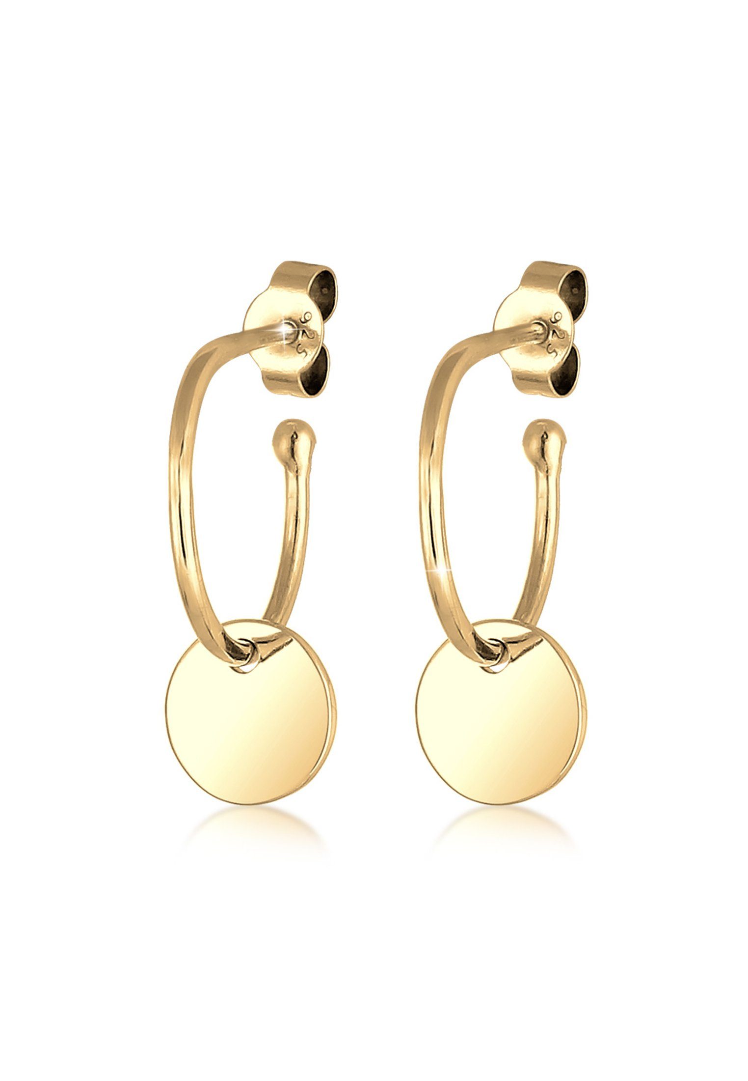 Elli Paar Creolen Creole Geo Plättchen Trend 925 Silber, Geo