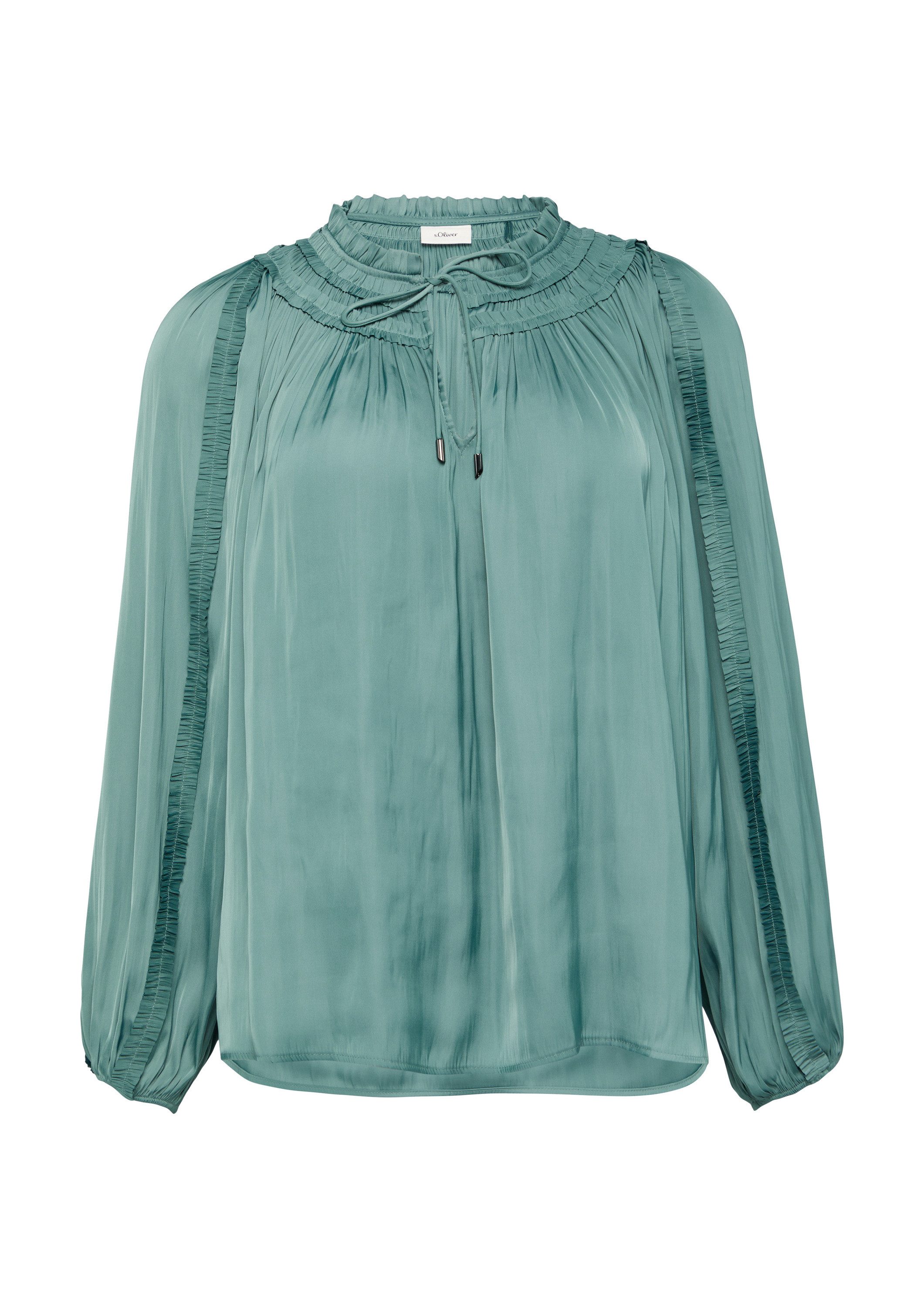 s.Oliver Langarmbluse Bluse Tunika-Bluse mit Rüschen-Details günstig online kaufen