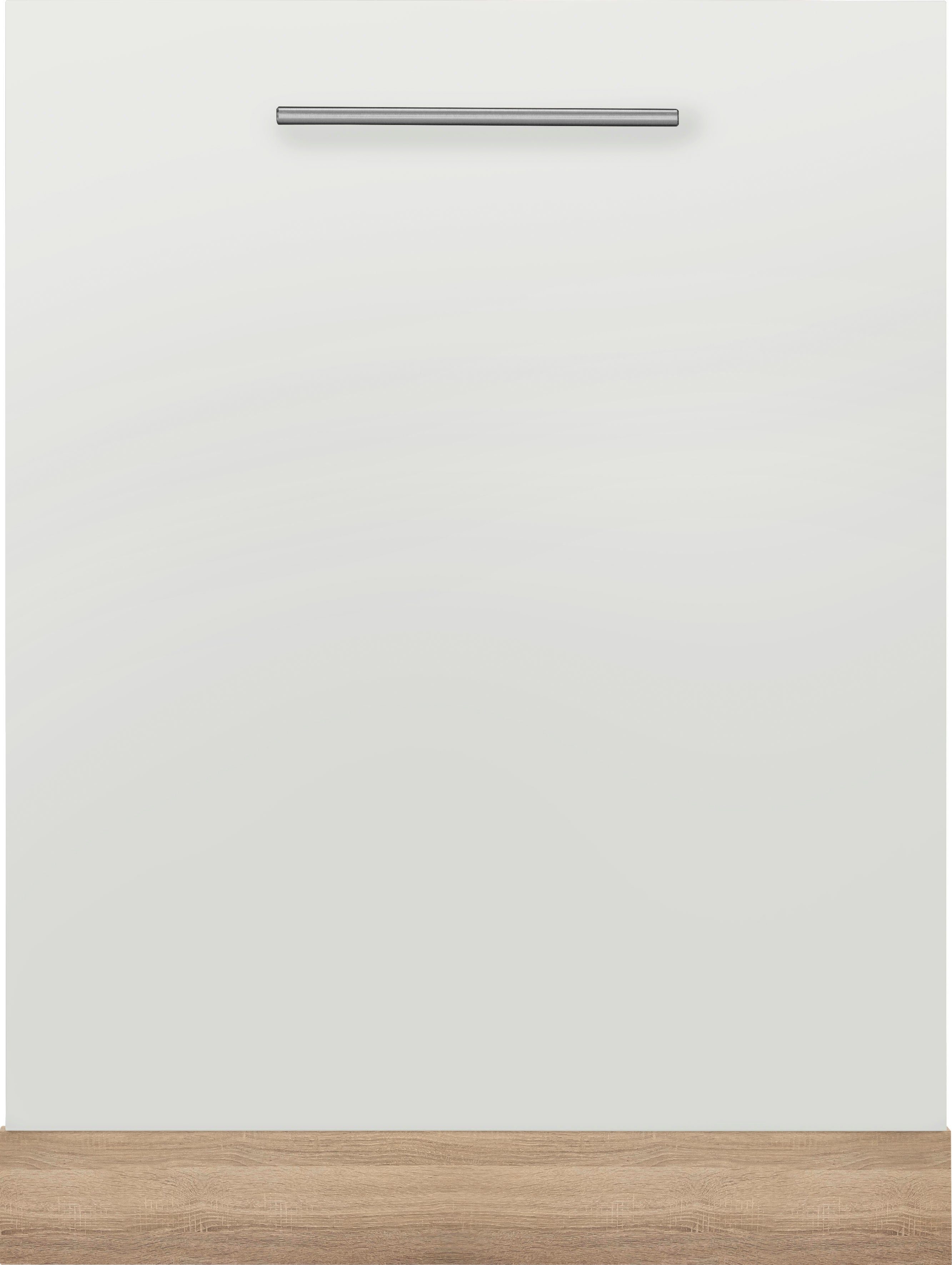 wiho Küchen Frontblende Cali, 60 cm breit, für vollintegrierbaren Geschirrspüler Front: Weiß matt, Korpus: Sonoma eichefarben
