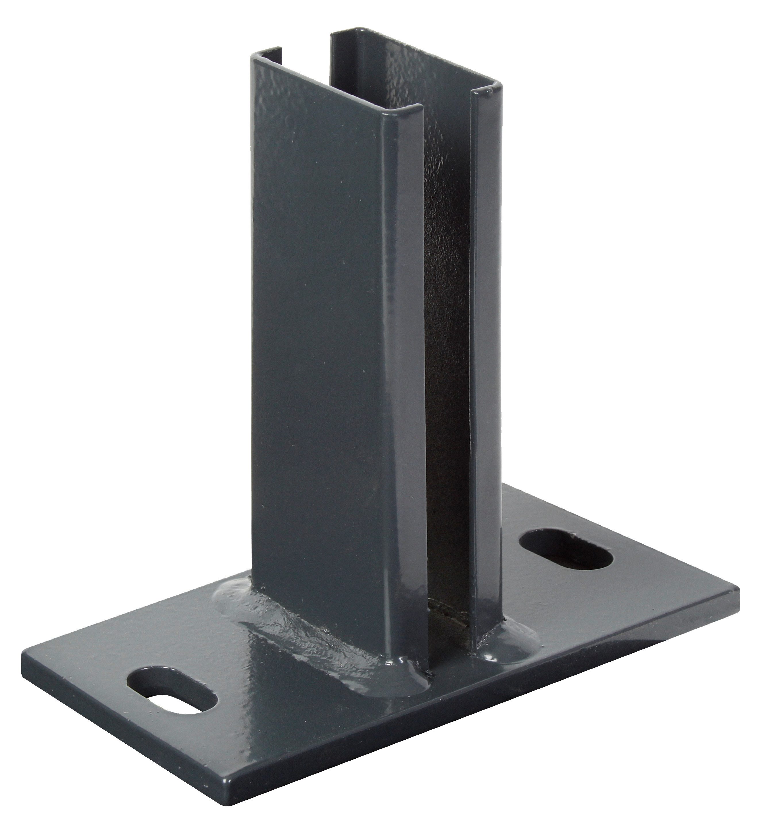 Alberts Pfostenträger, zum Aufschrauben, für Zaunpfosten 60x40 mm für Doppelstabmatten, Platte 150x80 mm