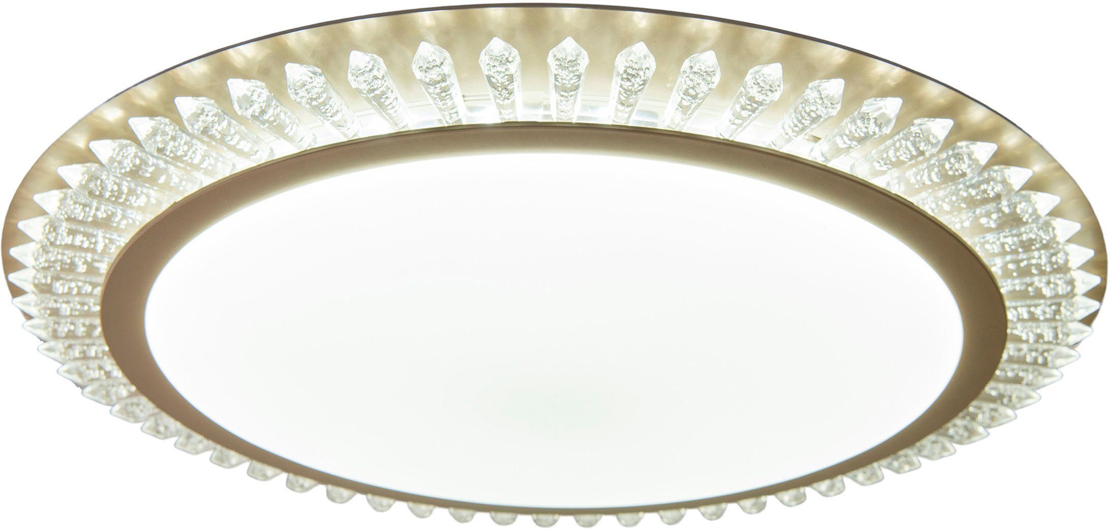 näve LED Deckenleuchte Madison, CCT - über Fernbedienung, Dimmfunktion, Fernbedienung, Infrarot inkl., LED fest integriert, warmweiß - kaltweiß, dimmbar, CCT-Farbwechsel in 3-Stufen, Fernbedienung, Diamantfacetten