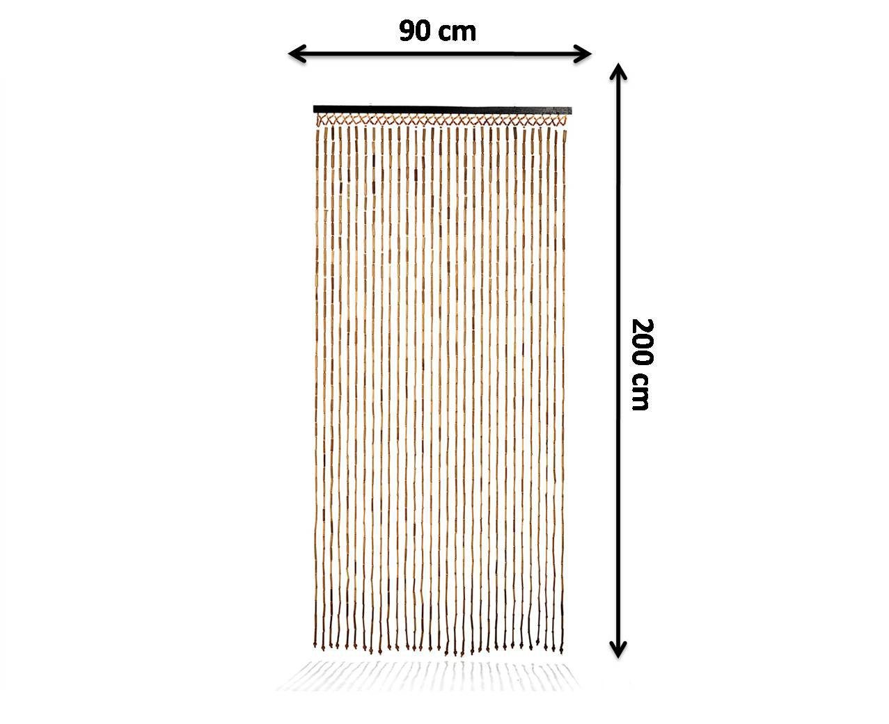 Türvorhang Bambusvorhang BAMBOO cm, Natur (1 transparent - Ösen 90x200 Kobolo, St), -Braun