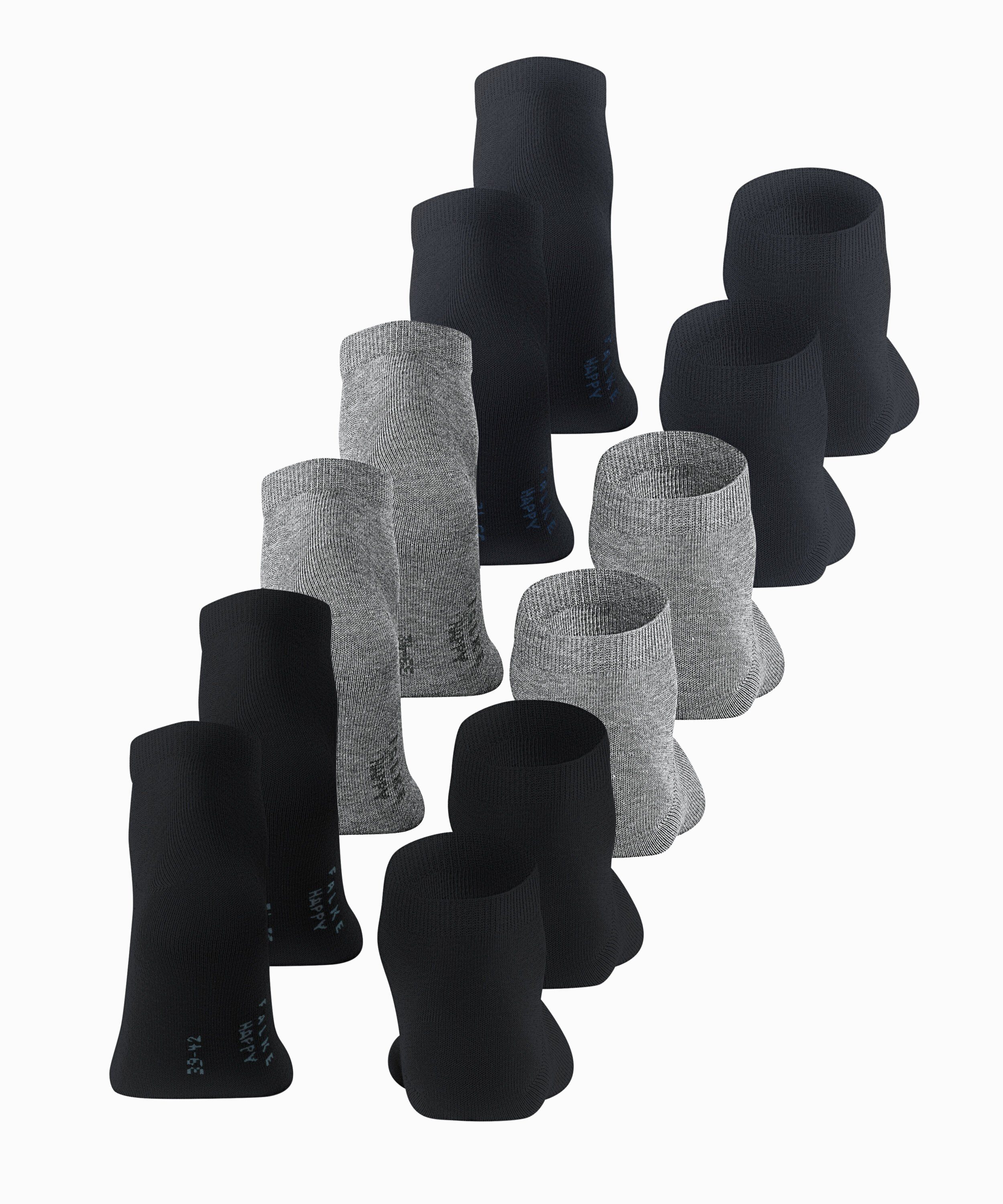 FALKE Sneakersocken Happy 6-Pack Sneakersocken (6-Paar) Set aus 6 Paar Baumwollsneakern