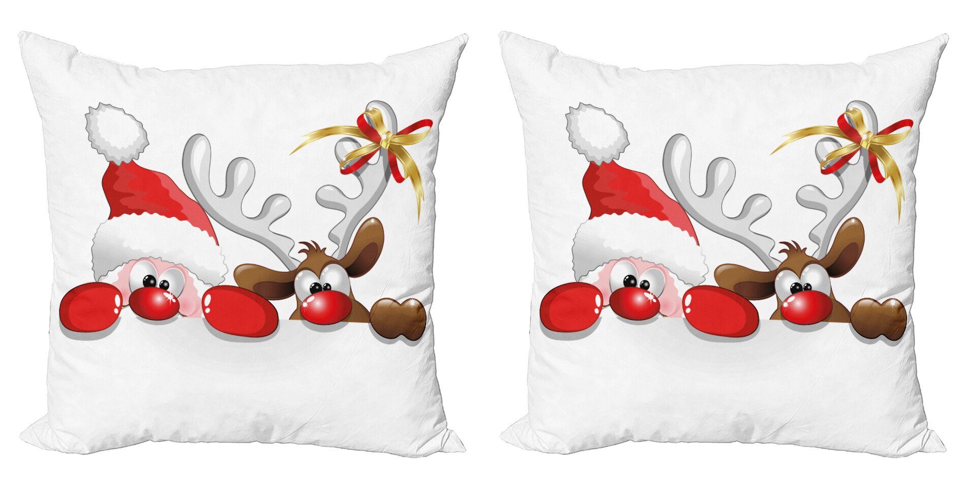 Abakuhaus Подушкиbezüge Modern Accent Doppelseitiger Digitaldruck, (2 Stück), Weihnachten Lustige Sankt-Ren