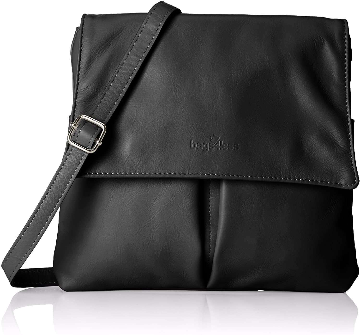 bags4less Schultertasche Balta Umhängetasche Tasche Schwarz, echt Leder