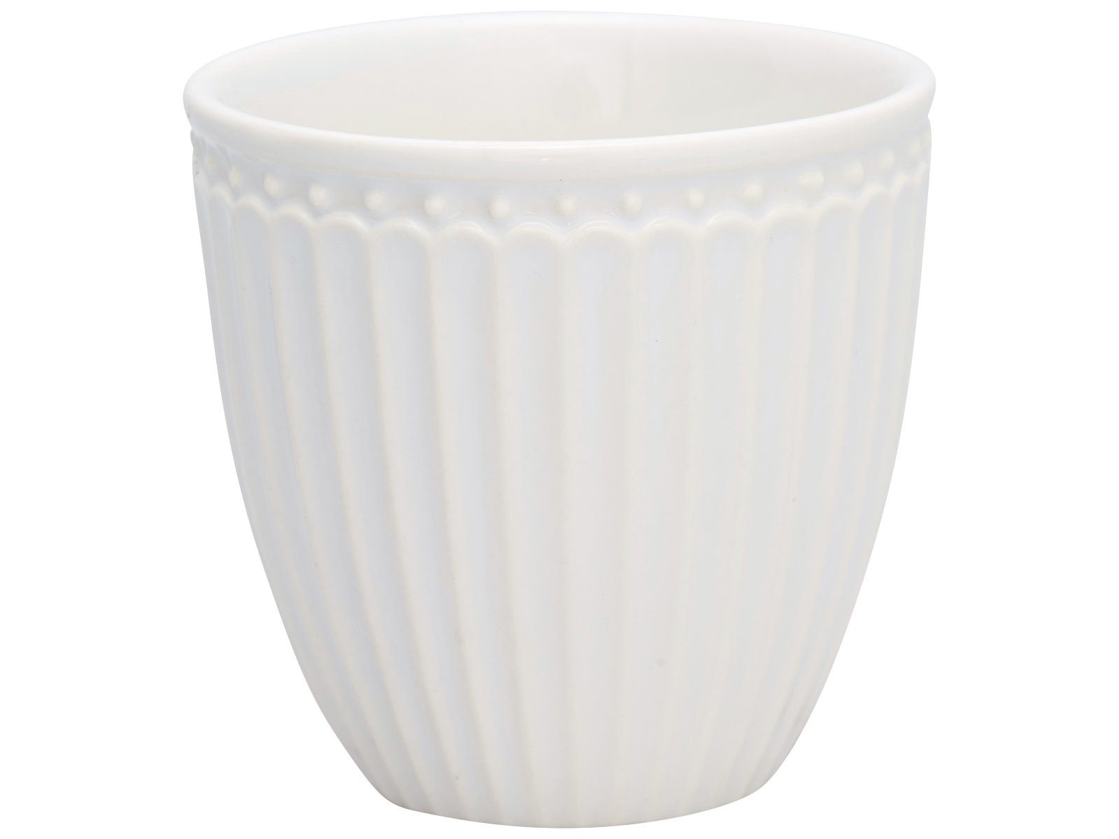 Greengate Becher Alice Mini Latte Cup white Ø 7 cm, Steingut