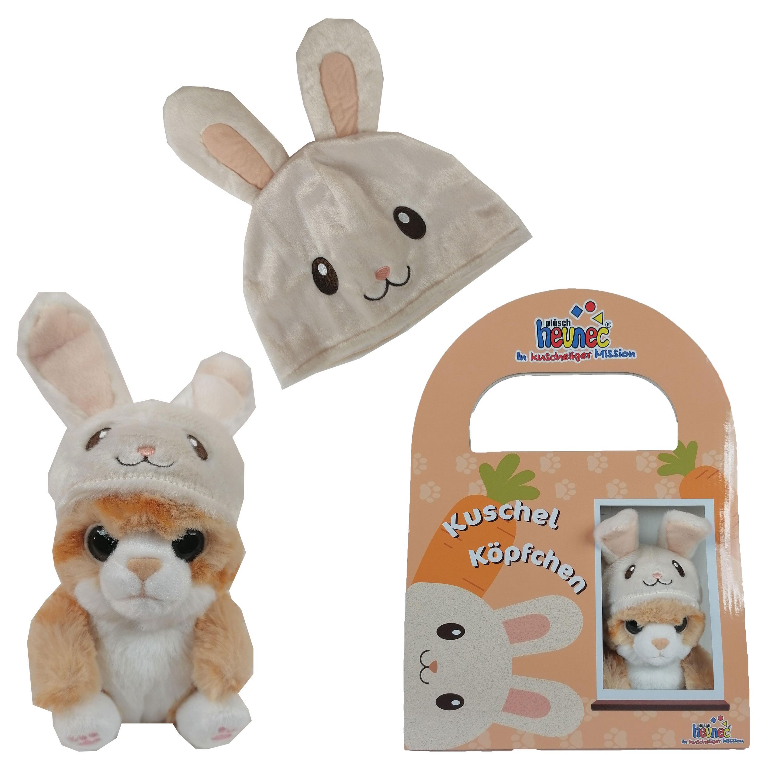 Heunec® Kuscheltier Katze 13 cm mit Hasenmütze