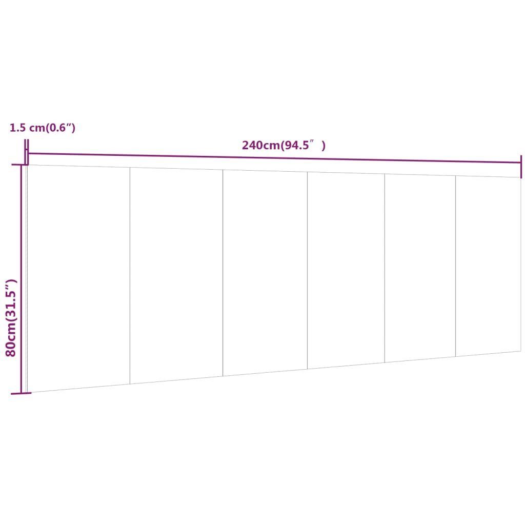 Sonoma Wand Holzwerkstoff, (1 Kopfteil cm 240x1,5x80 Grau Kopfteil vidaXL St)
