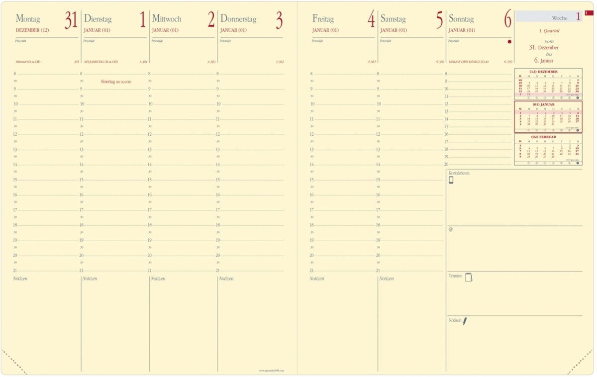 Buchkalender Buchkalender Pre Prestige 21x27cm Marlow bordeaux 2026.