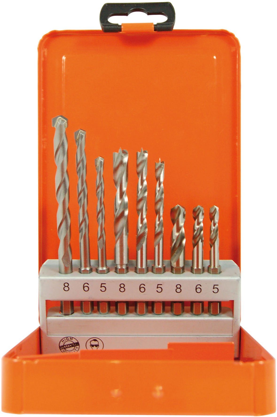 Bohrersatz Projahn Spiralbohrer Kassette Stahl Stein Holz Дрель Set 9-tlg.