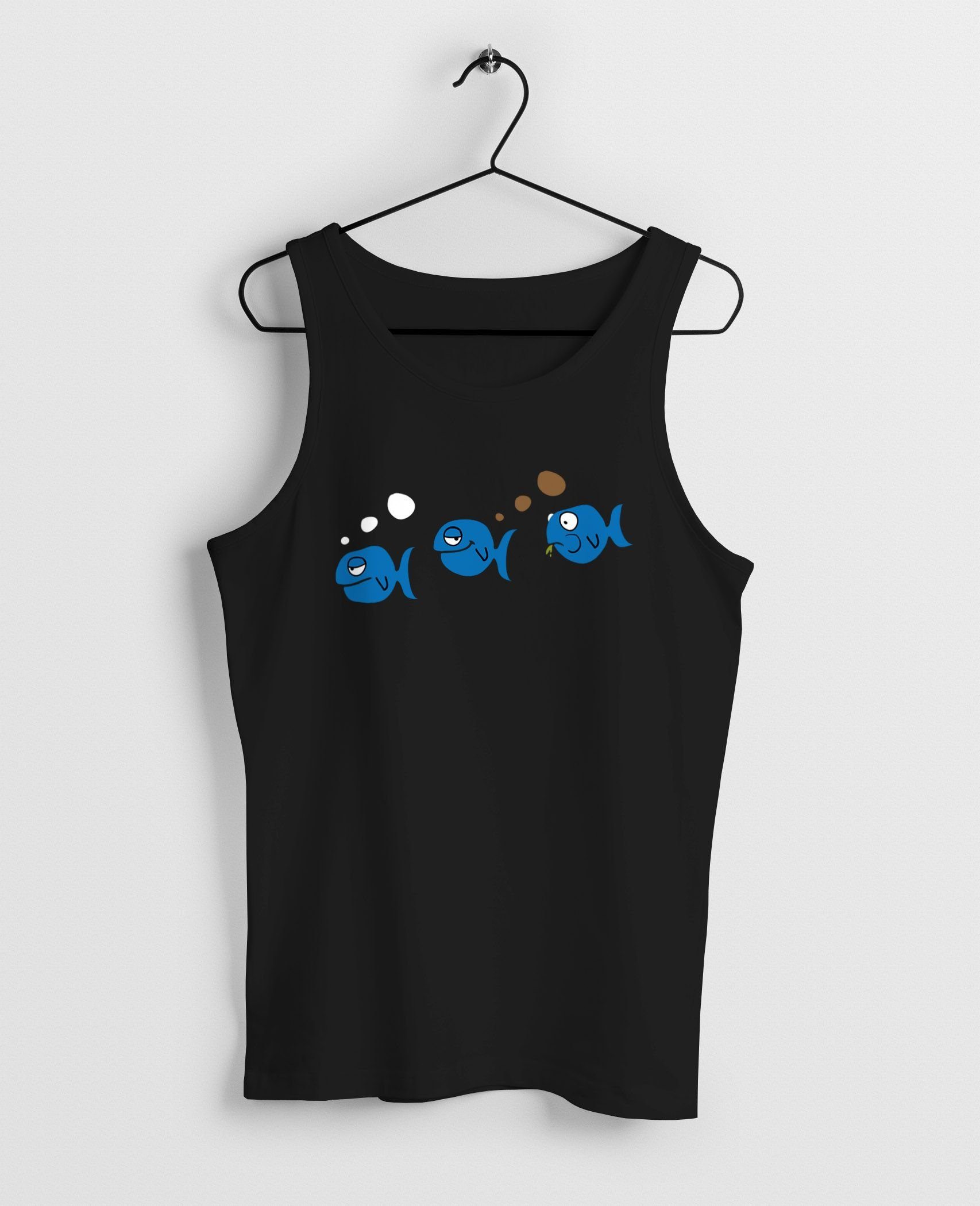 MoonWorks Tanktop Herren Tanktop Fische lustig Fischfurz Fun-Shirt furzen Witz Scherz mit Print