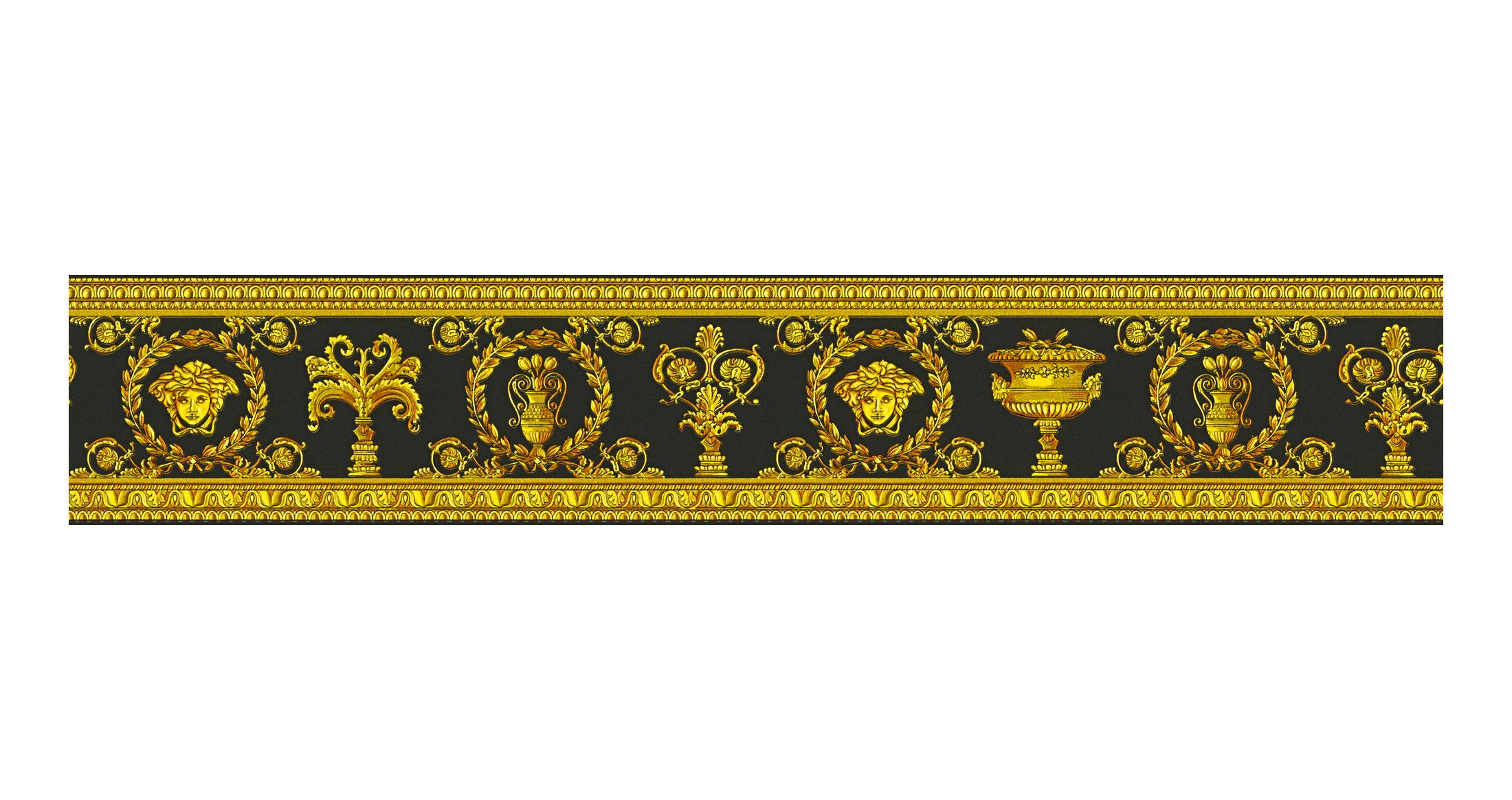 A.S. Création Vinyltapete, Versace Home Barock Bordüre 343051 Gold Schwarz