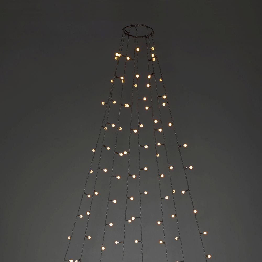 KONSTSMIDE LED-Baummantel Weihnachtsdeko aussen, Christbaumschmuck, Ring Ø 17, mit Globes, 8 Stränge à 70 Dioden, vormontiert, 560 Dioden