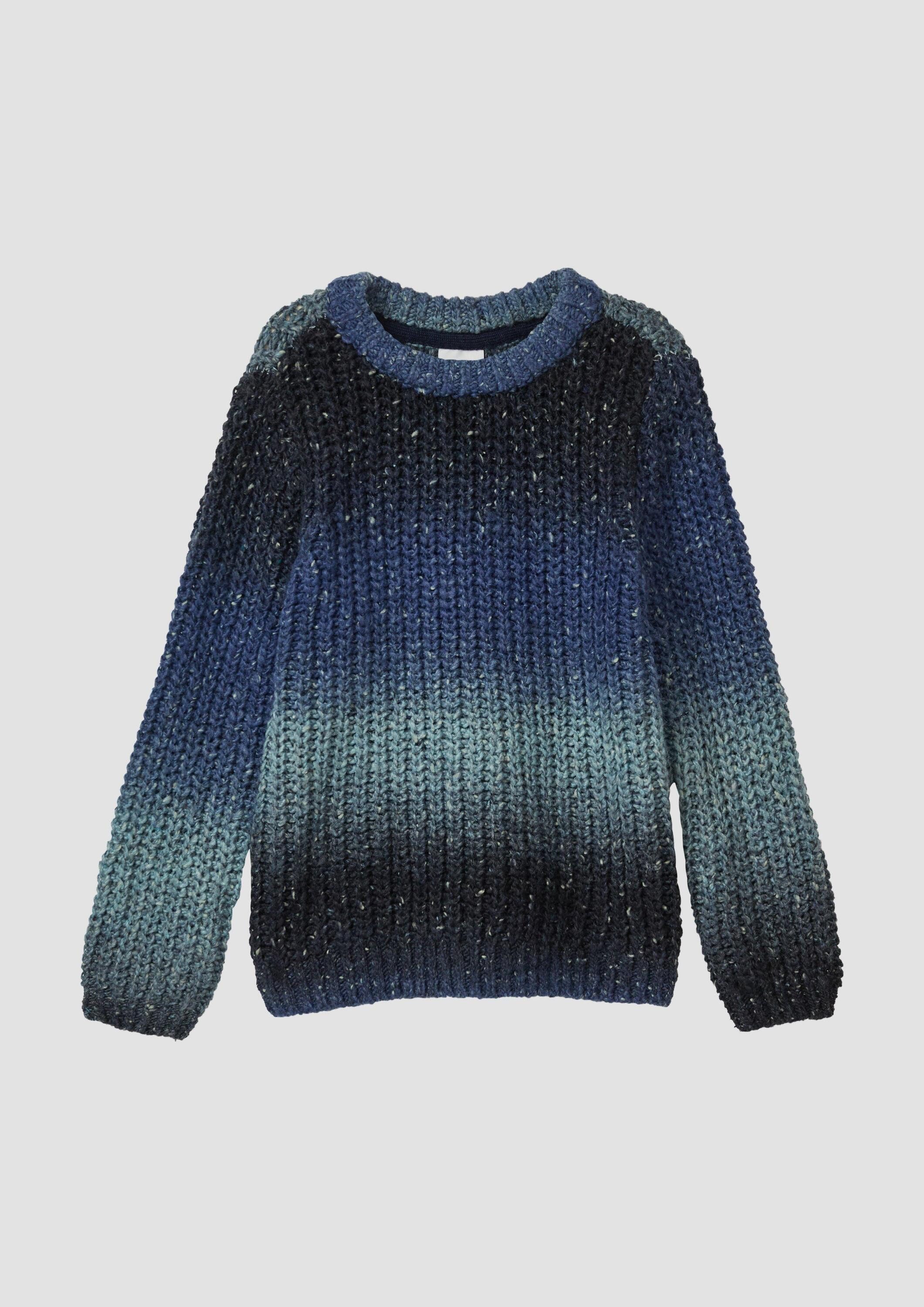 s.Oliver Longpullover Strickpullover Grobstrick-Pullover mit Farbverlauf