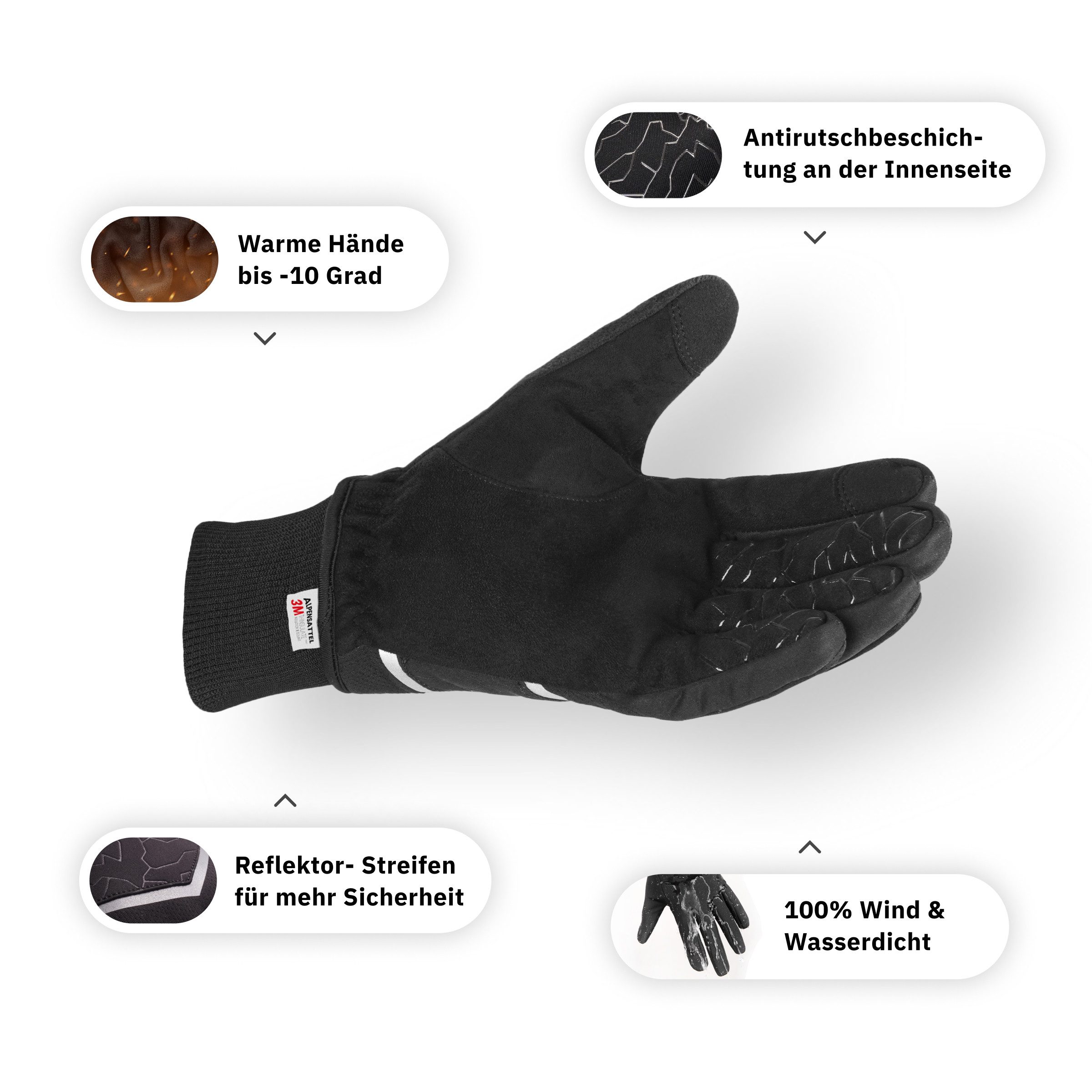 Alpensattel Fahrradhandschuhe PolarTherm Winter Handschuhe (Handschuhset, günstig online kaufen