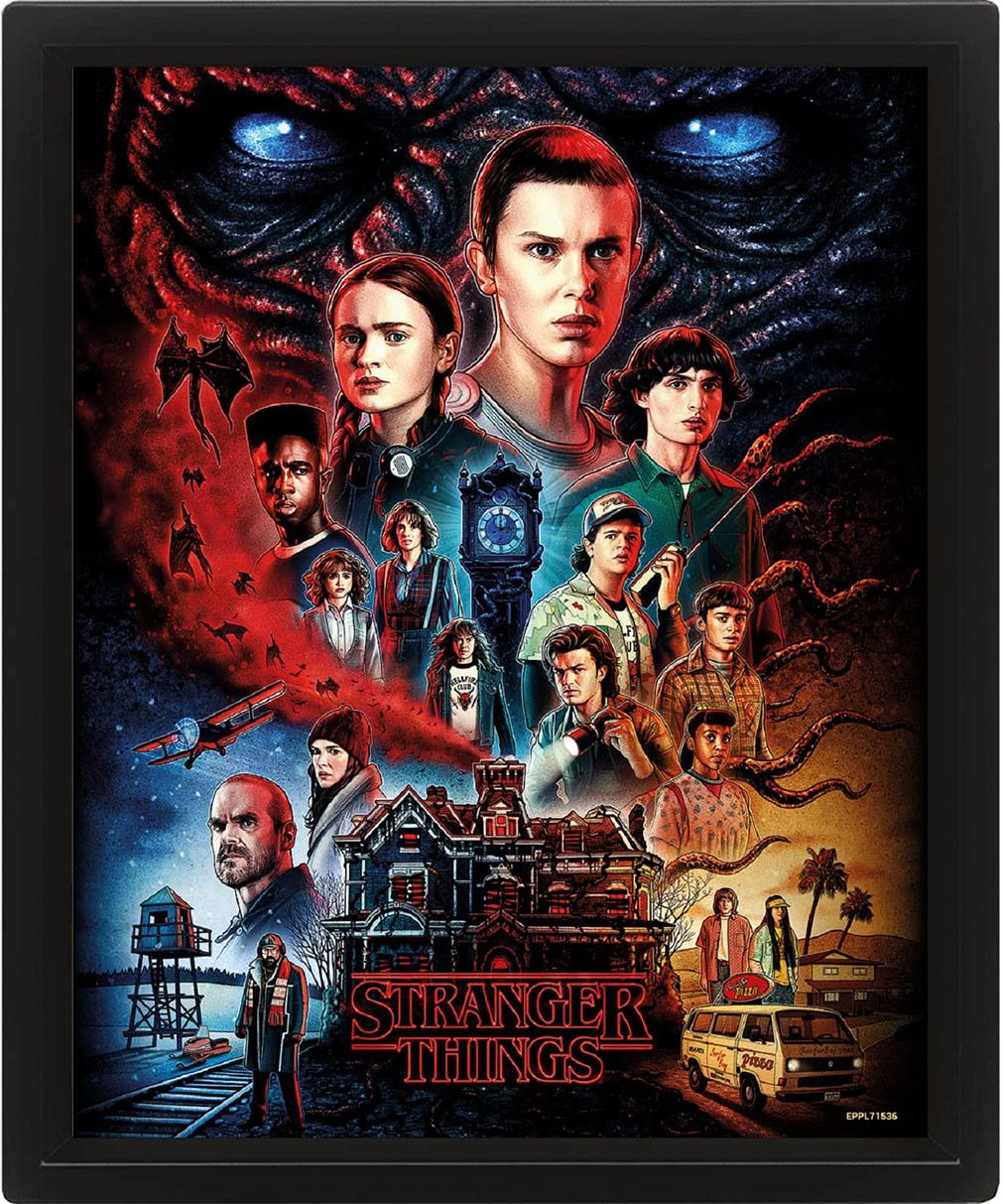 Stranger things Bild mit Rahmen Vecna, Gerahmtes 3D Lentikulardruck Bild
