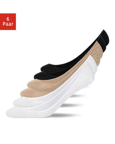 SNOCKS Füßlinge Low Cut Sneakersocken Ballerina Socken (6-Paar) aus Bio-Baumwolle, perfekt für Ballerinas