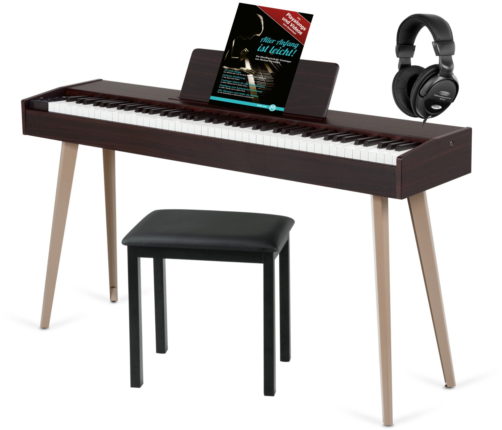 Digitalpiano DP-17 Design Piano Set mit 600 Begleitrhythmen & 128 Klängen