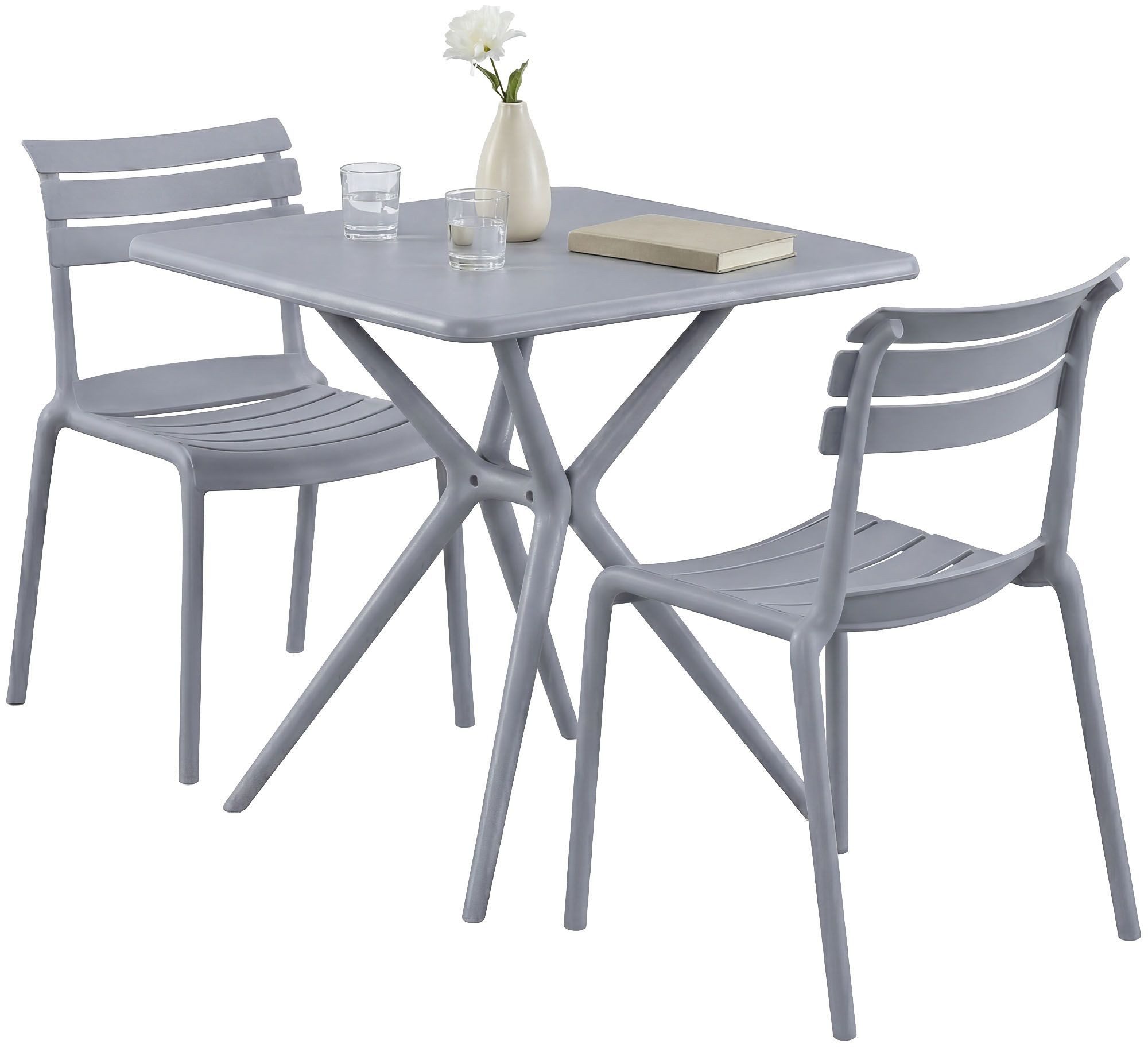 CLP Garten-Essgruppe Vela, (Set), Garten-Set, Tisch 72x72 cm, 2 Stühle