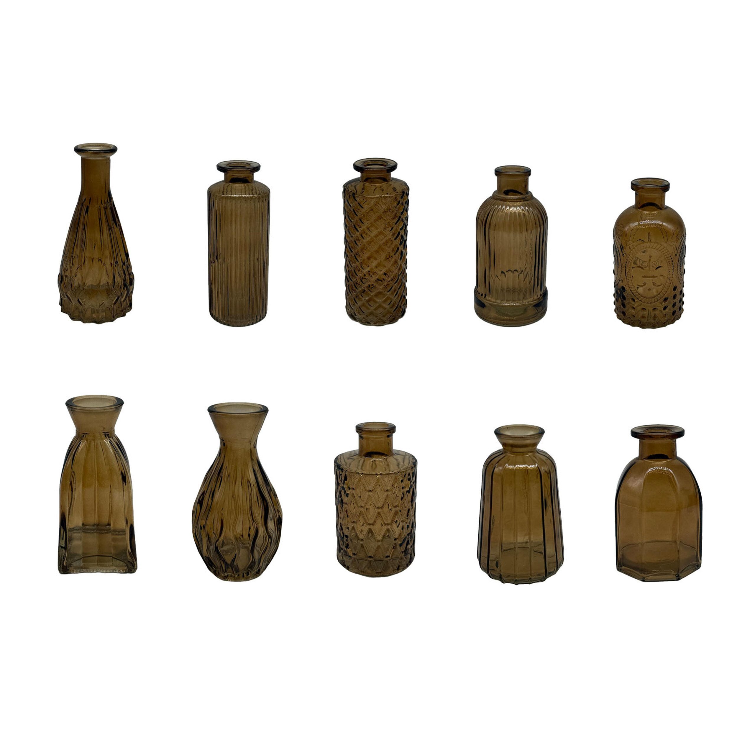 relaxdays Dekovase Deko Vasen im 10er Set, braun günstig online kaufen