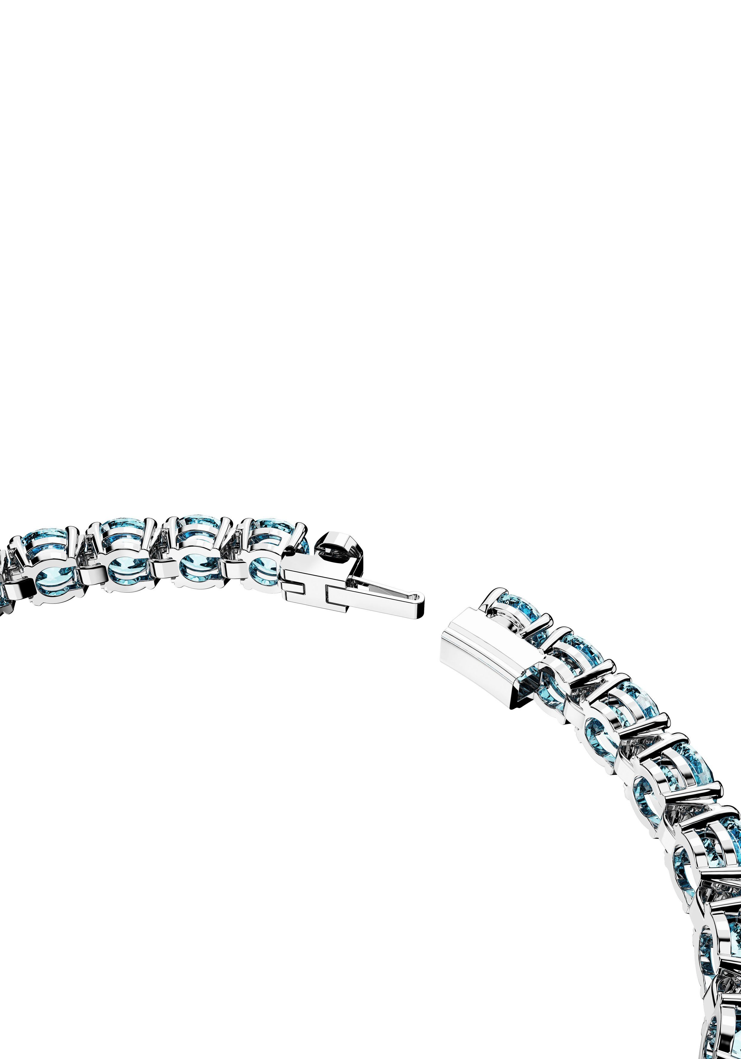 Rundschliff, mit Tennisarmband Swarovski® Swarovski Matrix, metallfarben-aquamarine Kristall