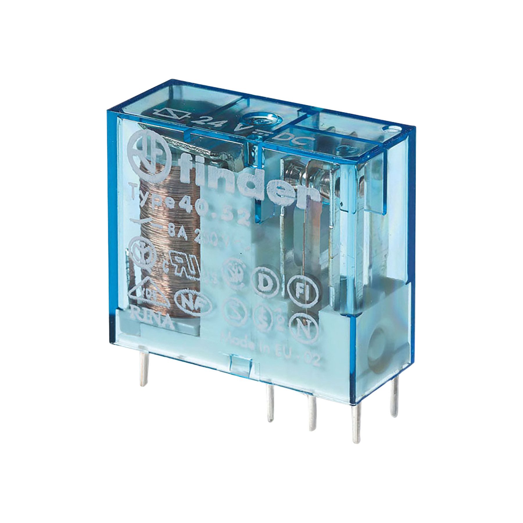 finder Relais-Modul FINDER Steck-/Printrelais, 2 Wechsler für 8 A, Spule 48 V DC sensitiv