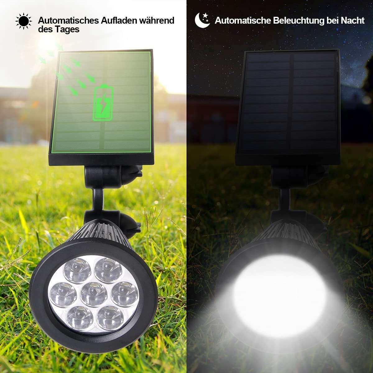 Salcar LED Solarleuchte 2 Stück Gartenstrahler günstig online kaufen