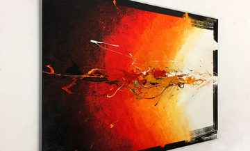 WandbilderXXL Gemälde Flame Explosion 120 x 80 cm, Abstraktes Gemälde, handgemaltes Unikat