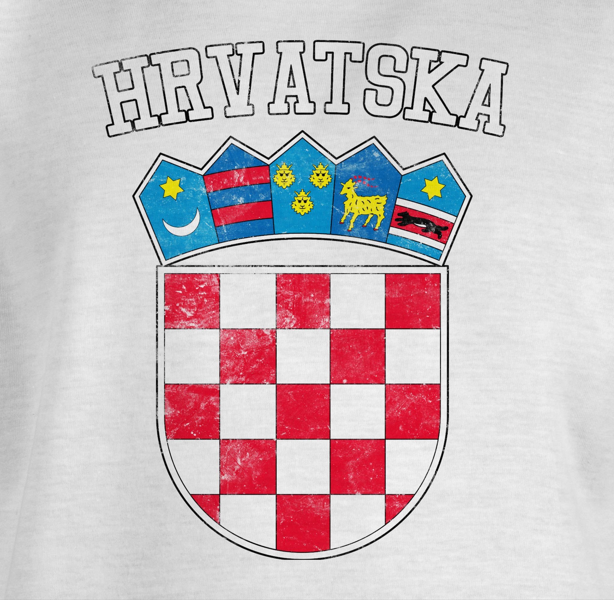 Shirtracer T-Shirt Kroatien Wappen Hrvatska Krotatisch 2026 Fussball WM Fanartikel
