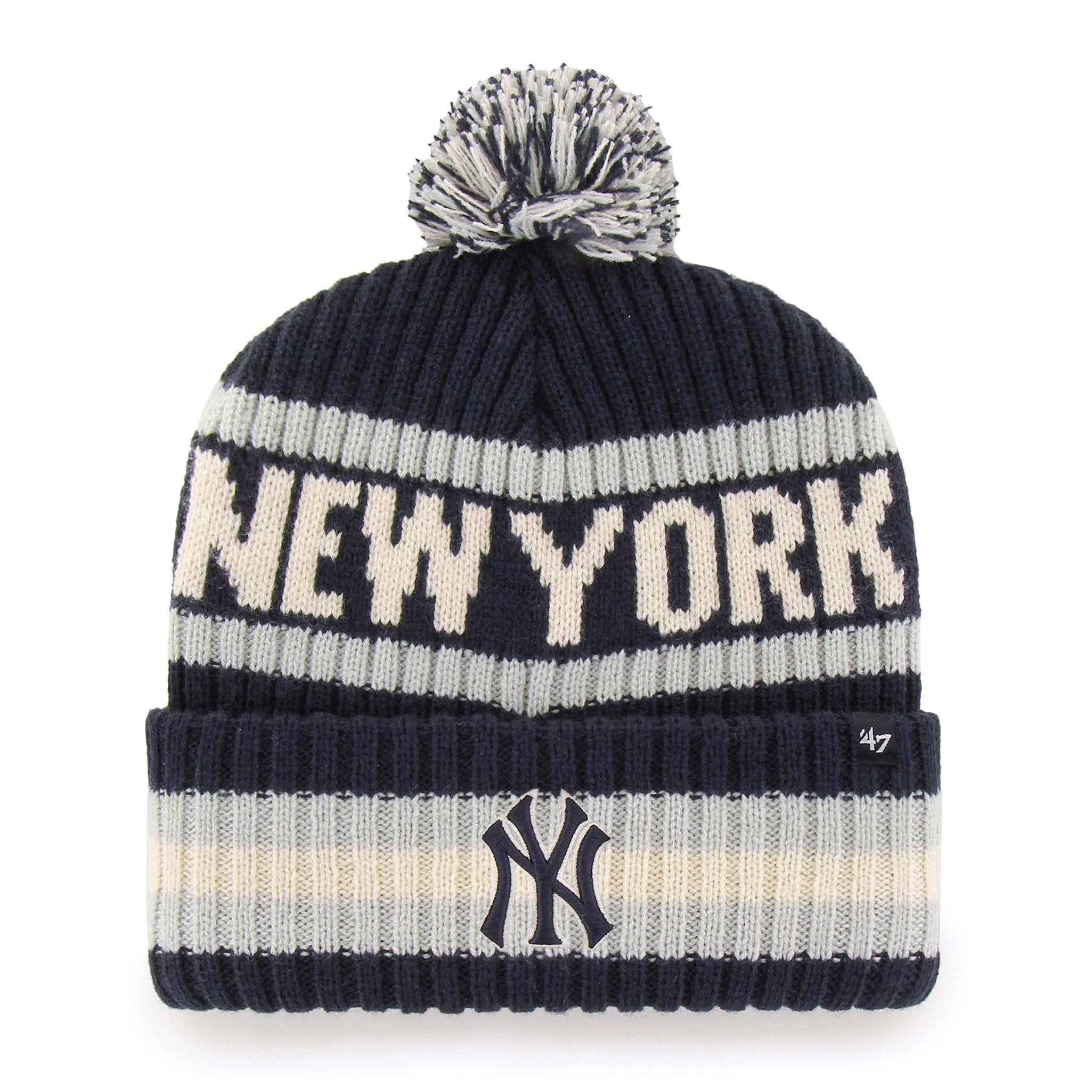 '47 Brand Bommelmütze '47 Brand MLB Beanie Bering '47 Cuff Knit New York Yankees Navy (Beanie, Beanie, Bommelmütze) Bommel