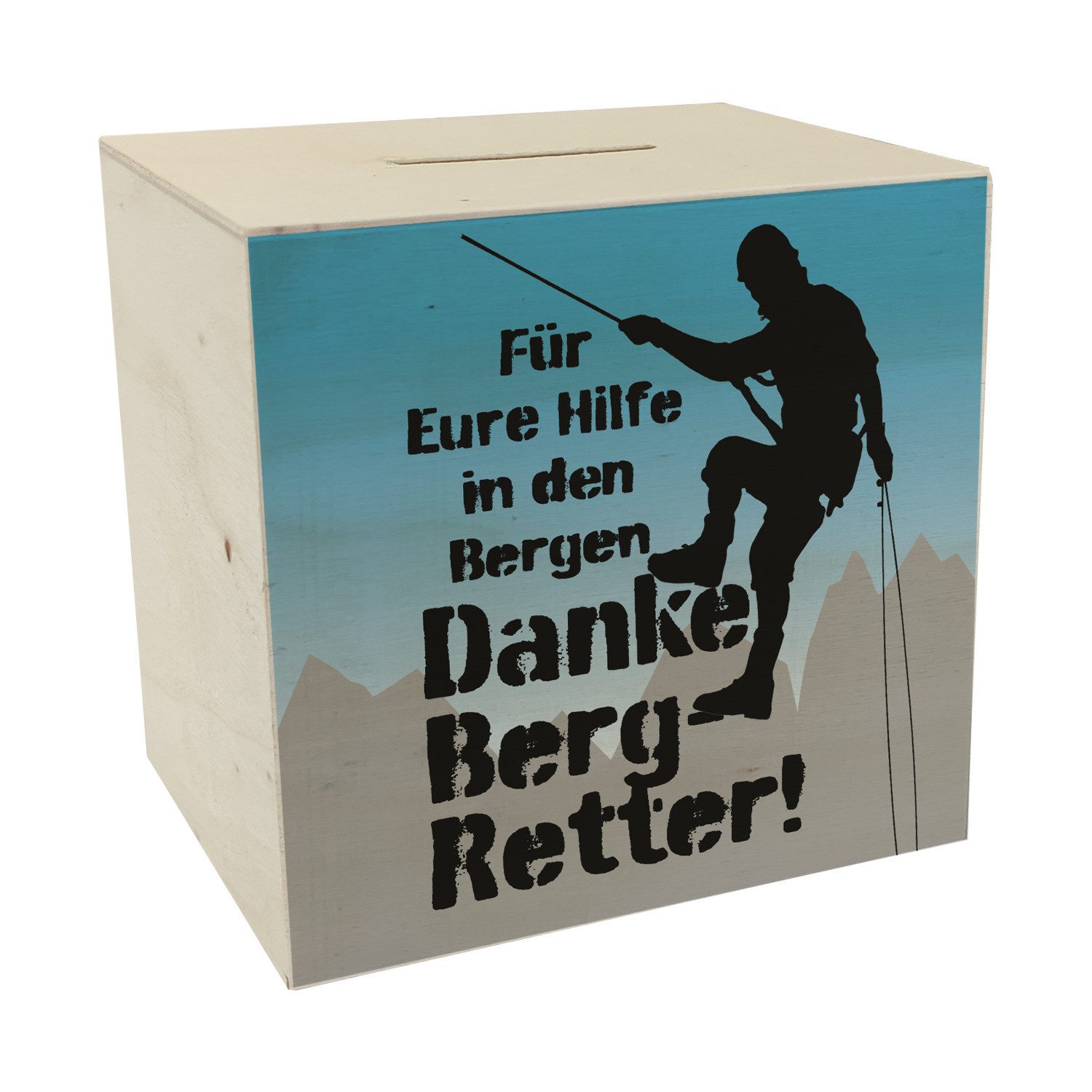 Spardose Danke an die Bergretter Spardose aus Holz