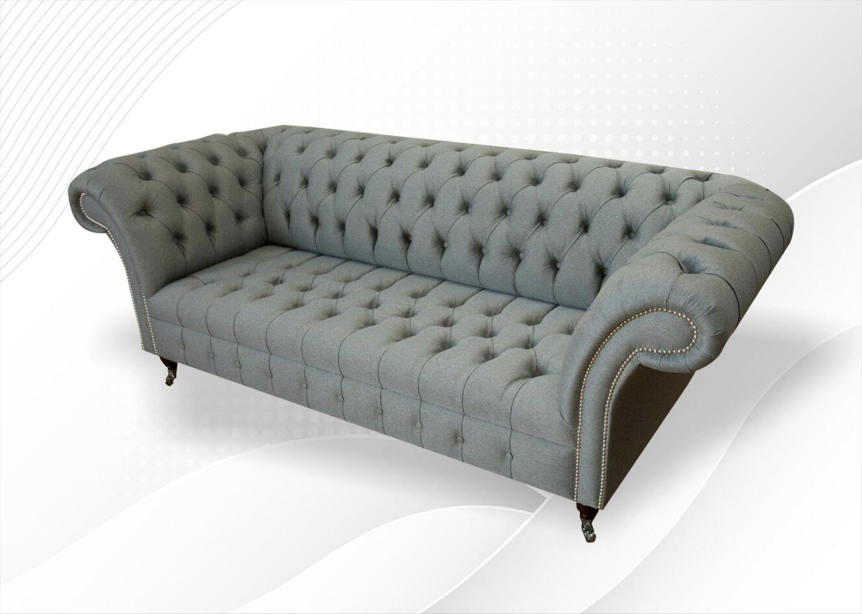 225 cm Sofa Design JVmoebel Chesterfield Chesterfield-Sofa, Couch Sitzer Sofa 3