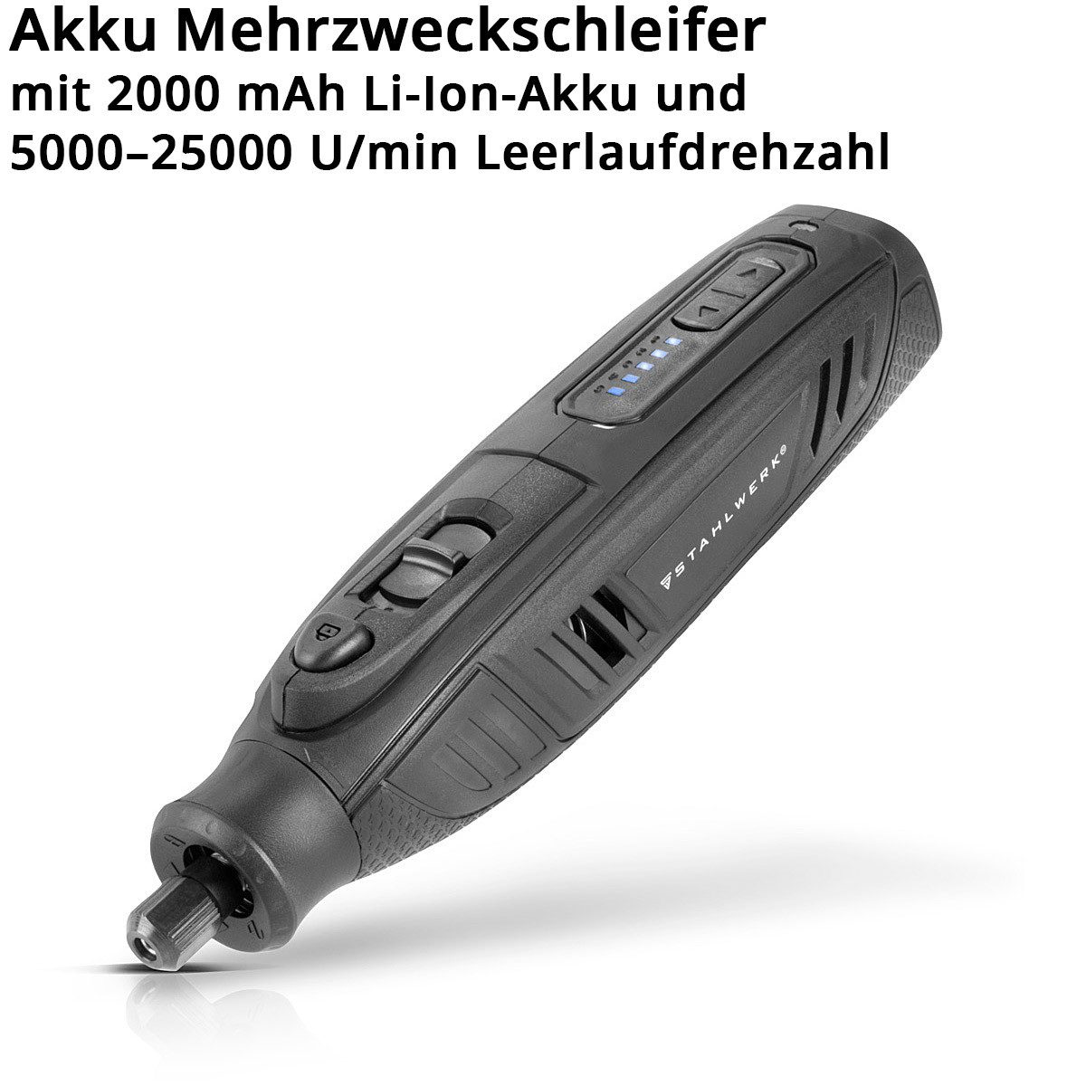 STAHLWERK Akku-Multischleifer STAHLWERK Akku‑Mehrzweckschleifer AMF 80 ST 133‑teiliges Zubehör‑Set, max. 25000 U/min, (Packung, 1 tlg., mit 53-teiligem Zubehör), mit Ladekabel