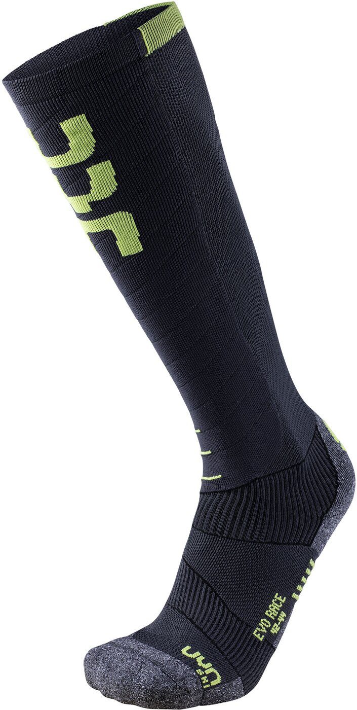 UYN Skisocken UYN MAN SKI EVO RACE SOCKS ANTHRA/GREEN LIME