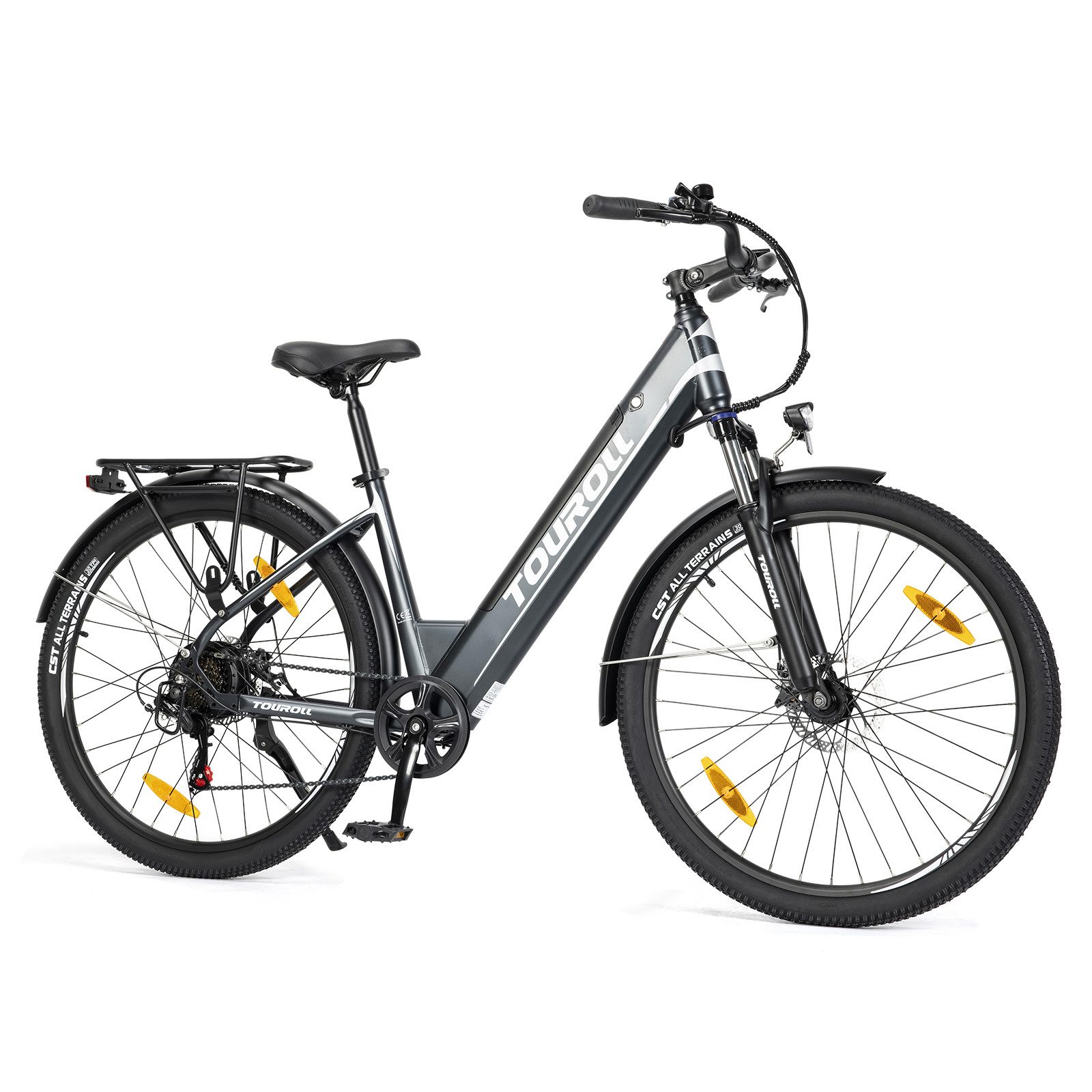 Touroll E-Bike J1 ST Trekkingrad mit 250-W-Motor, 27,5-Zoll-Rädern, 561,6 Wh Akku, 561,6 Wh, 100 km Reichweite, mechanische Scheibenbremse