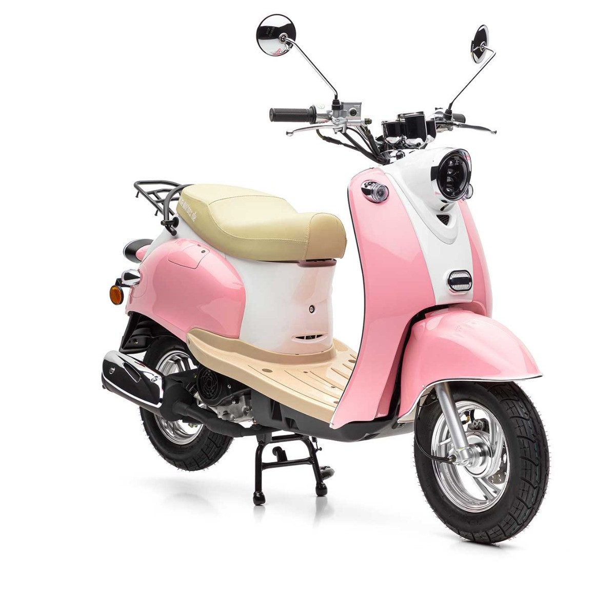 Nova Motors Motorroller Nova Motors Retro Star rosa weiß, 45km/h, 49,6 ccm, 45 km/h, Euro 5+