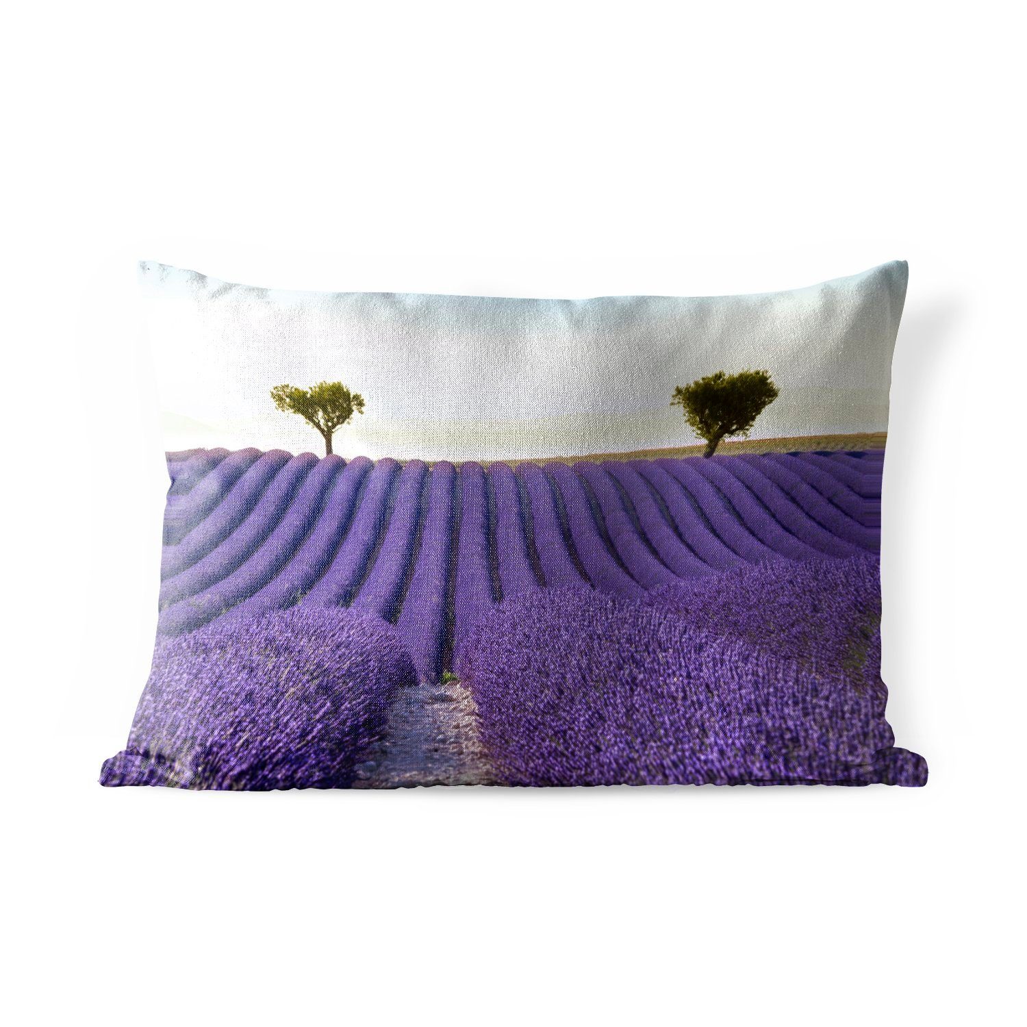 MuchoWow Dekokissen Lavendel - Blumen Natur, Dekokissenbezug, - - Polyester, Bäume Outdoor-Dekorationskissen, Kissenhülle