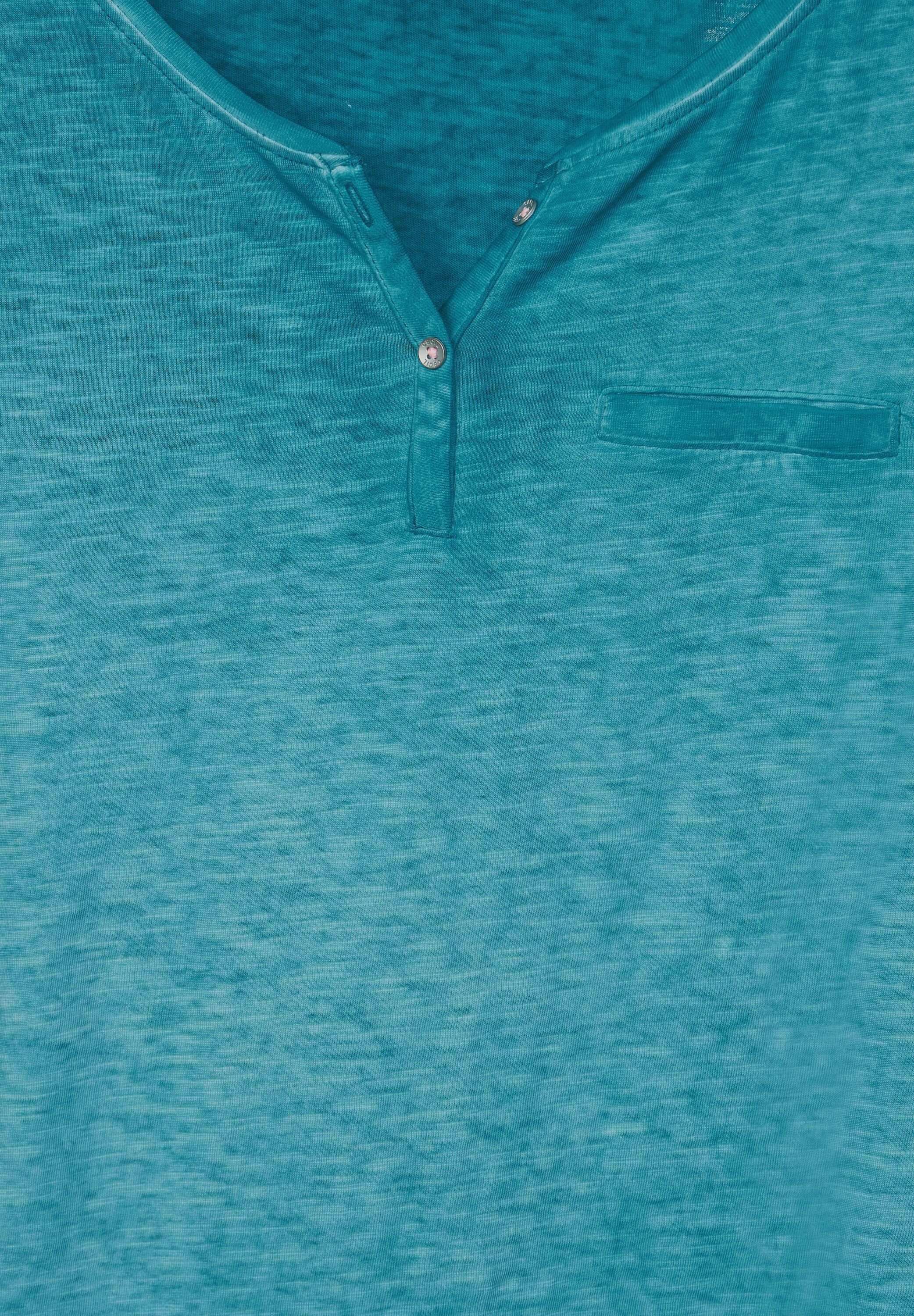 Cecil Blusenshirt in Unifarbe aqua blue nocturnal