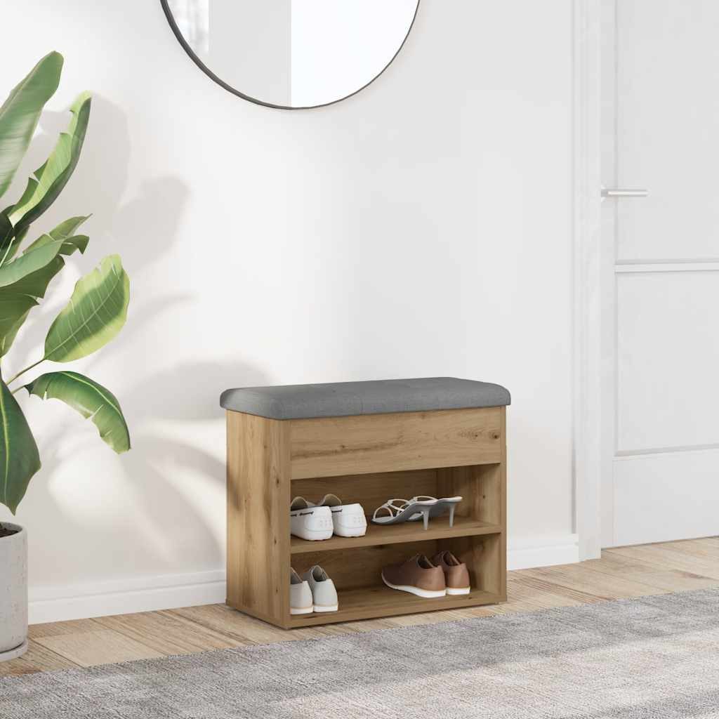 vidaXL Sitzbank Schuhbank Artisan-Eiche 62x32x50 cm Holzwerkstoff