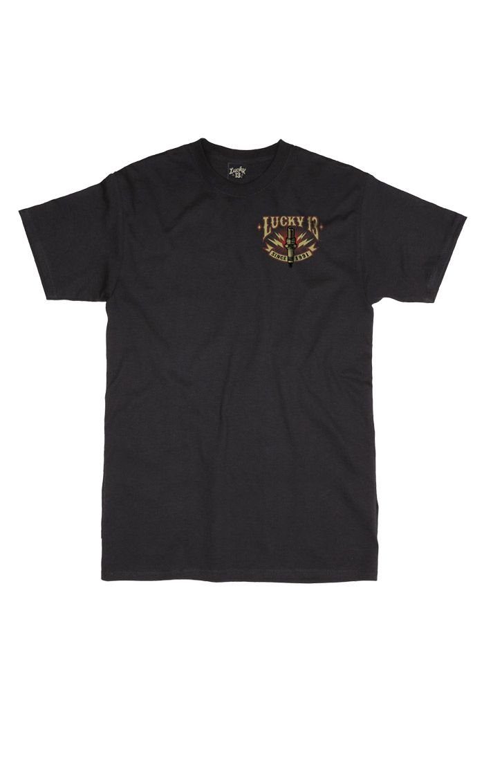 Lucky 13 T-Shirt Lucky 13 Herren T-Shirt Amped Adult black