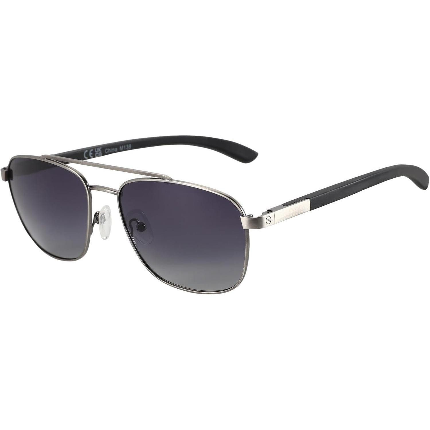 Retrosonnenbrille Sonnenbrille Polarisiert Pilotenbrille Herren Grau Rahmen Grau Linse