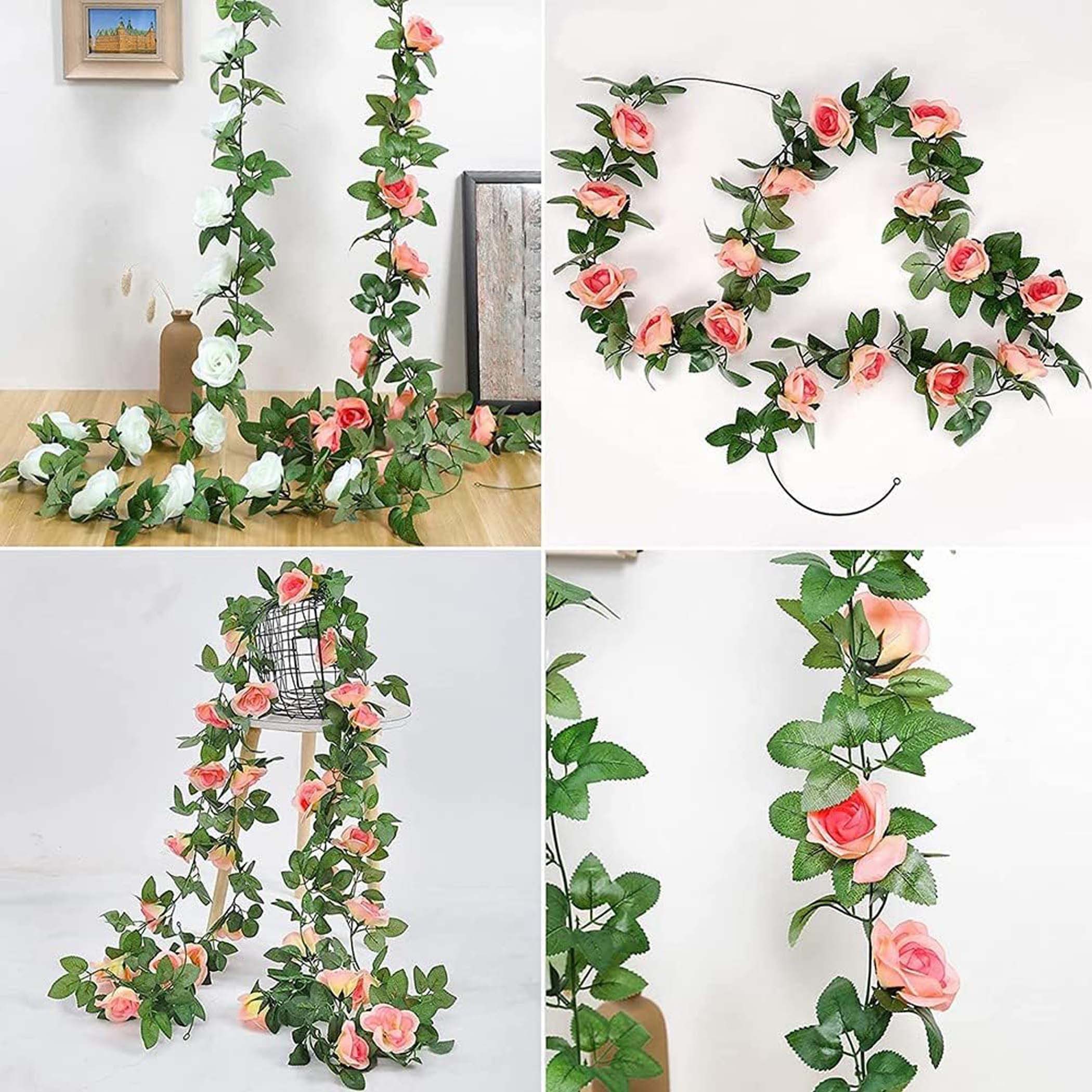 Kunstblumenstrauß osengirlanden künstliche Rosenranken,mit grünen Pflanzen, Zyronn – Bild 5 von 5