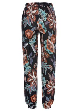 Vivance Jerseyhose mit großem Blumendruck und Taschen, Jerseyhose, elastisch